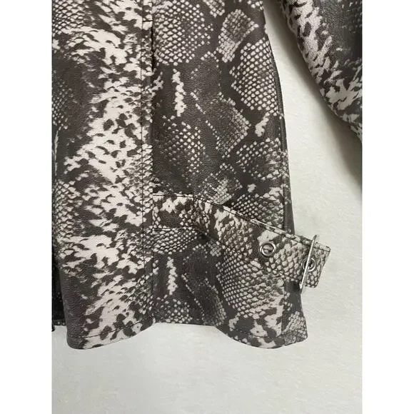 Colleen lopez Moto Jacket womens size medium Faux Leather Coat 0717 - Picture 5 of 9